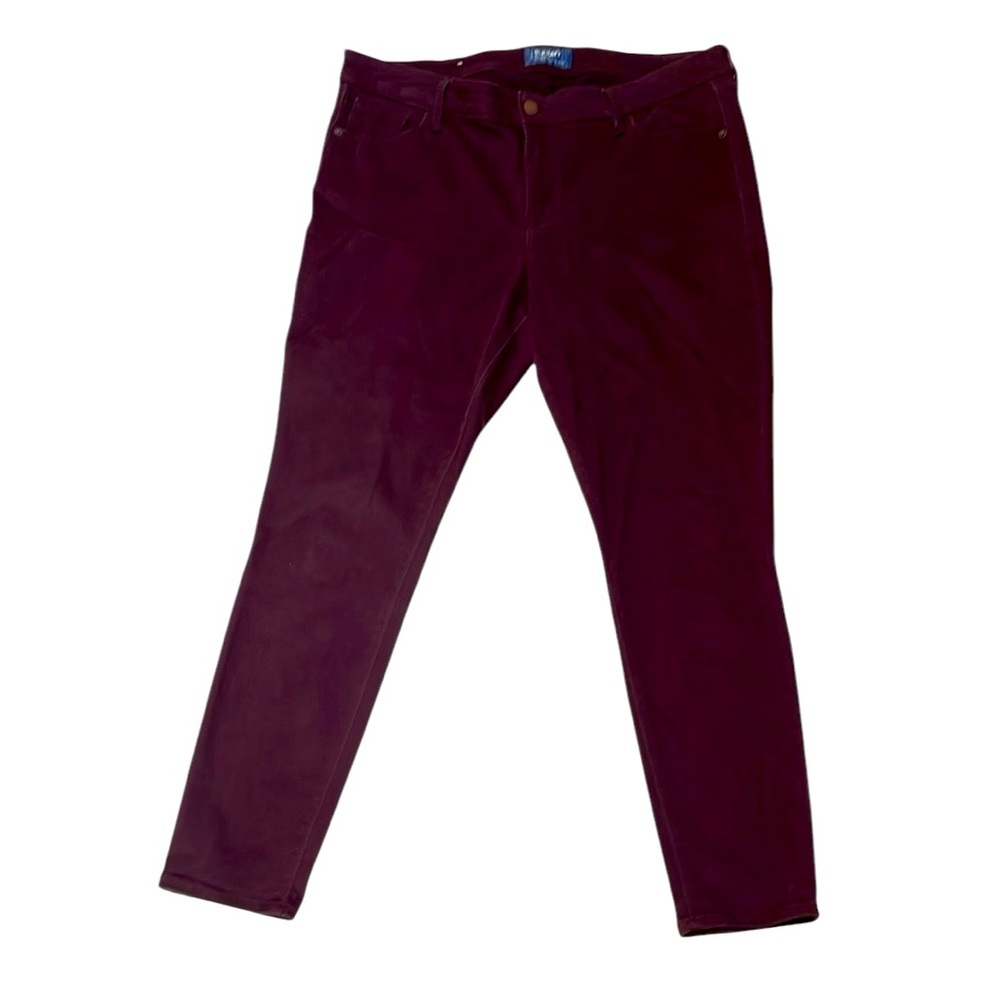 OLD NAVY ROCKSTAR MID-RISE WOMENS BURGUNDY COLOR JEANS SIZE 14 REGULAR